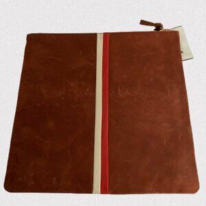 CLARE V. Los Angeles Foldable Leather Mini Tote Purse - Cognac